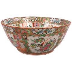 Antique Chinese Famille Rose Punch Bowl
