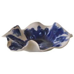 Vintage Hand Thrown Ceramic Organic Free-Form Decorative Bowl