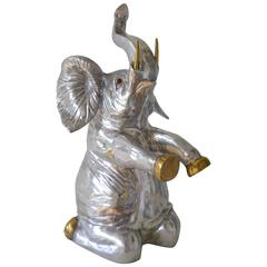 Postmodern Aluminium and Brass Champagne or Wine Cooler by Arthur Court