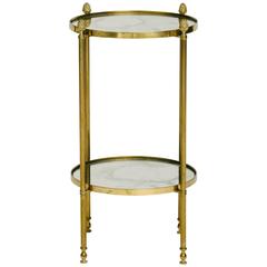 French Two-Tiered Brass Gueridon