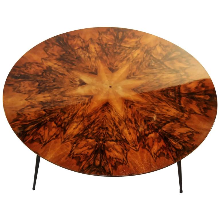 MidCentury Walnut Veneer Coffee Table at 1stDibs