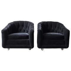 Barrel Back Tufted Club Chairs