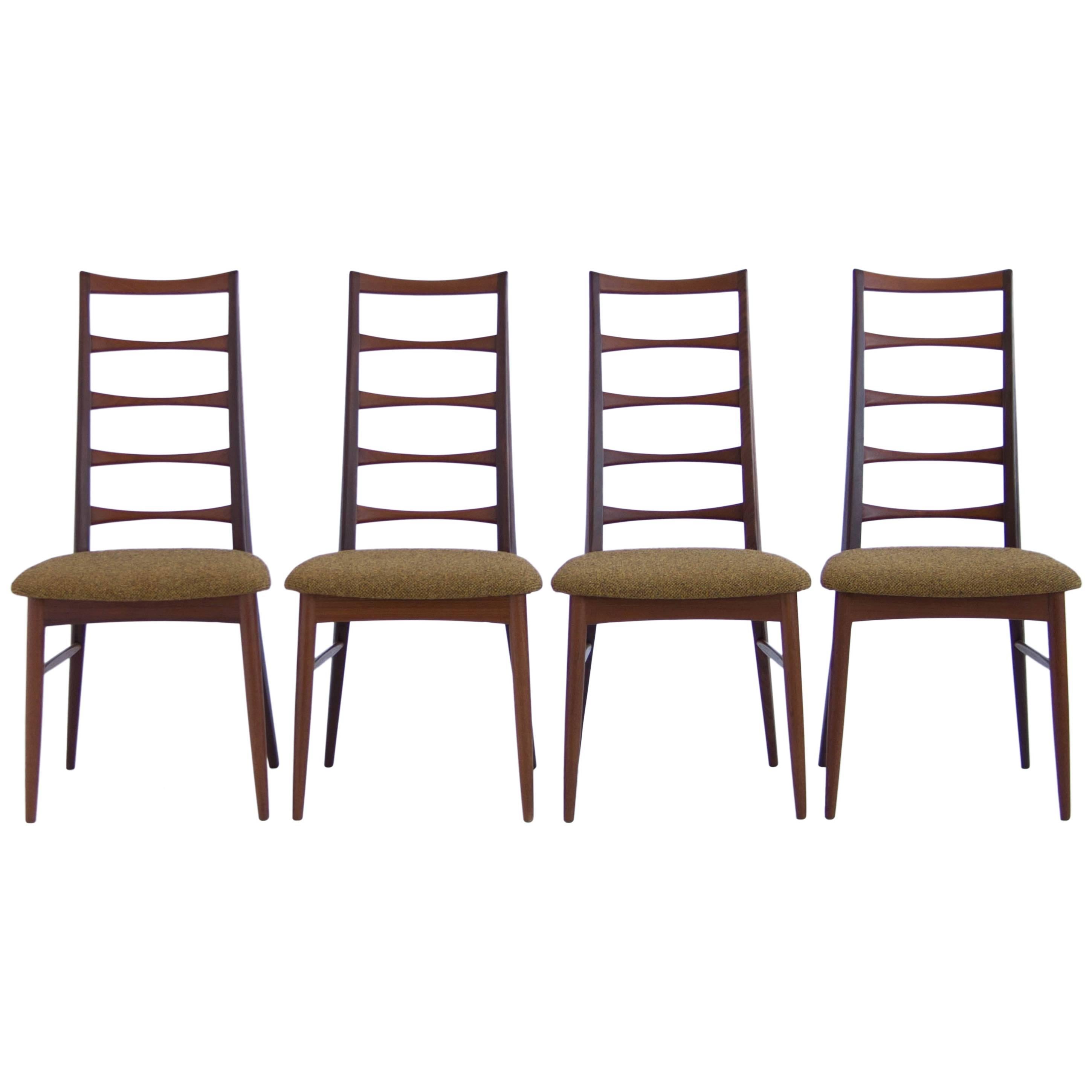 Set of Koefoeds Hornslet Teak Ladder Back Dining Chairs