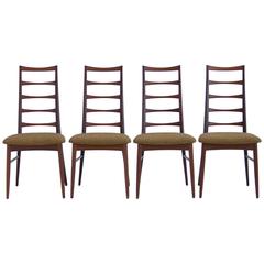 Set of Koefoeds Hornslet Teak Ladder Back Dining Chairs 