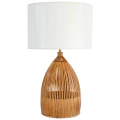 Mid-Century Cut Reed Table Lamp by Raymor