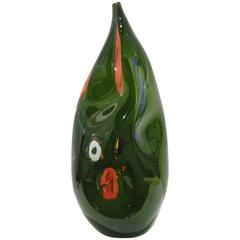 Davide Dona Italian Design Oversized Bottle Green Murano Art Glass Organic Vase