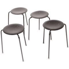 Rare Set of 4 Stacking Stools by Arne Jacobson