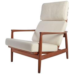 Rare Teak High Back Lounge Chair by Folke Ohlsson for DUX