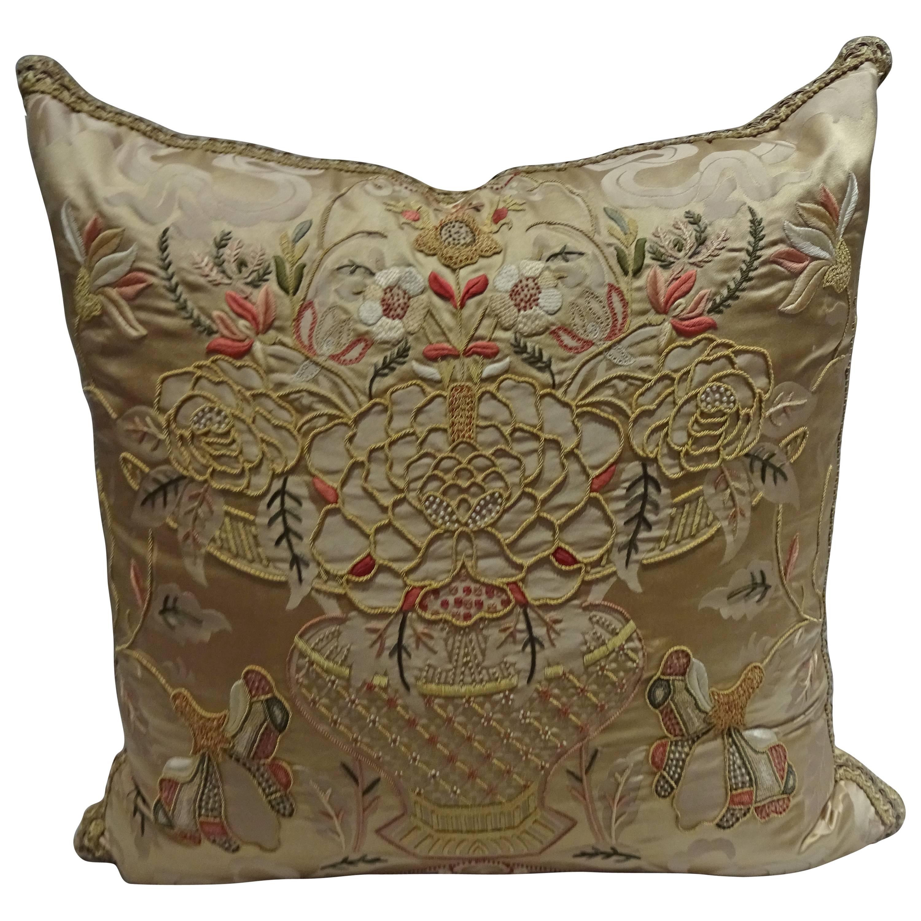 Magnificent Embroidered Pillows, Scalamandre Fabric