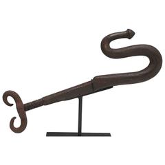 Forged Iron Snake Hook From a Conestoga Wagon