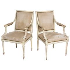 Pair of Late 19th Century Louis XVI Style French Fauteuils