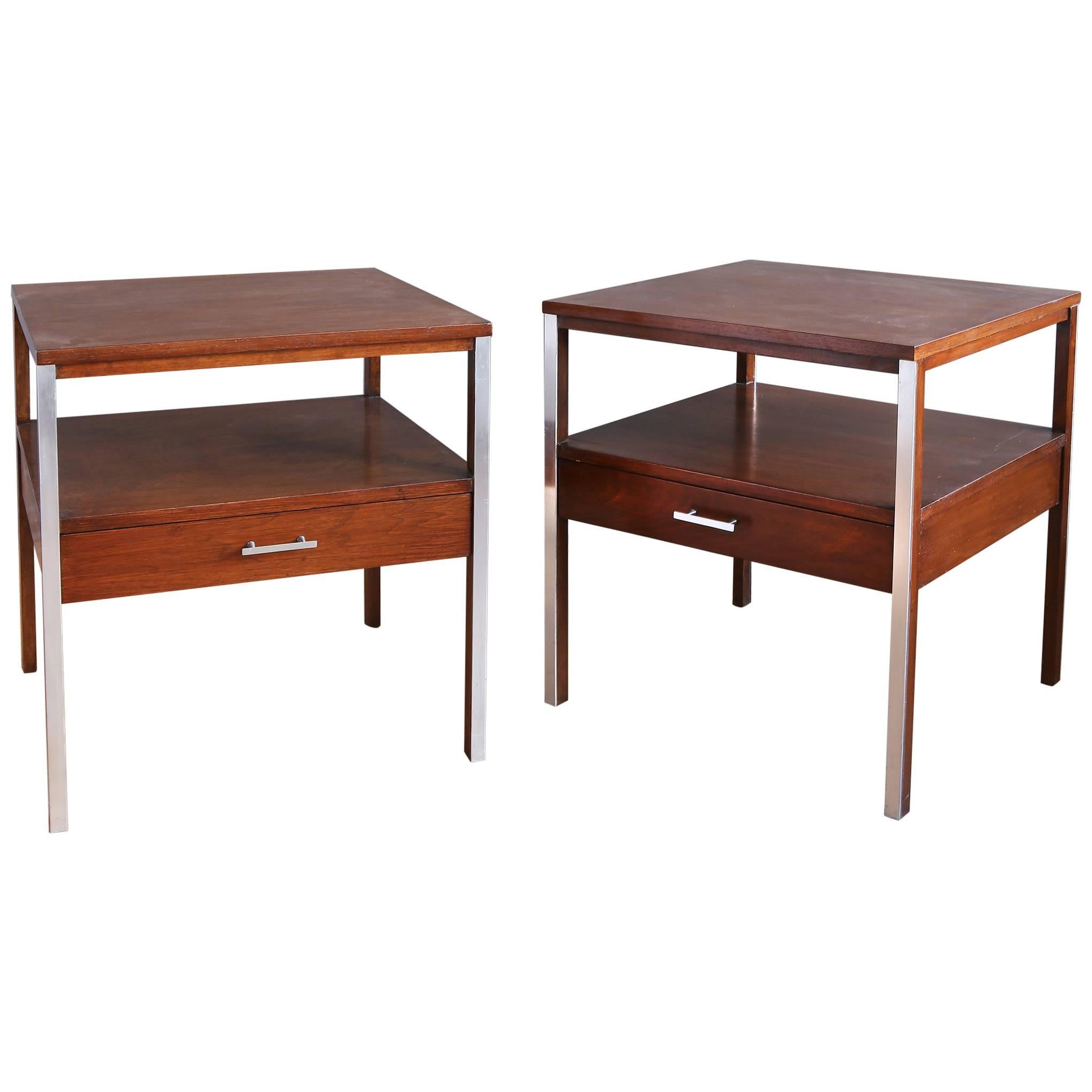Pair of Walnut Side Tables by Paul McCobb for Calvin