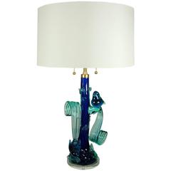 Vintage Murano Bluebird Lamp by Marbro