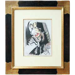 Paul Colin, Colored and Black Pencils Original Drawing 6