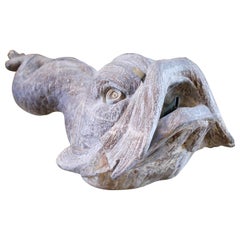 Vintage Cast Lead Dolphin Garden Fountain in the Baroque Style with Weathered Patina
