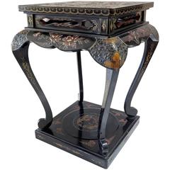 19th Century Japanese Meiji Lacquer Stand or Side Table 7
