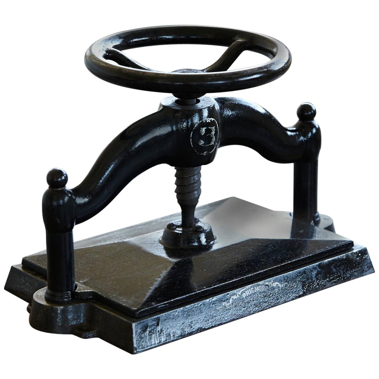 Fully Functional Antique Cast Iron Book Press by Pridmore at 1stdibs