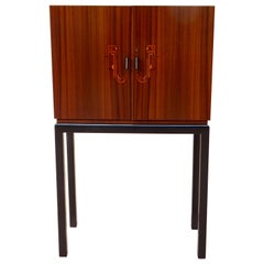 Swedish Art Deco Inlaid Dry Bar-Secretaire by Smf, circa 1930