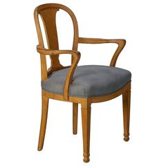 French Side Armchair with Distressed Light Rust Paint 11