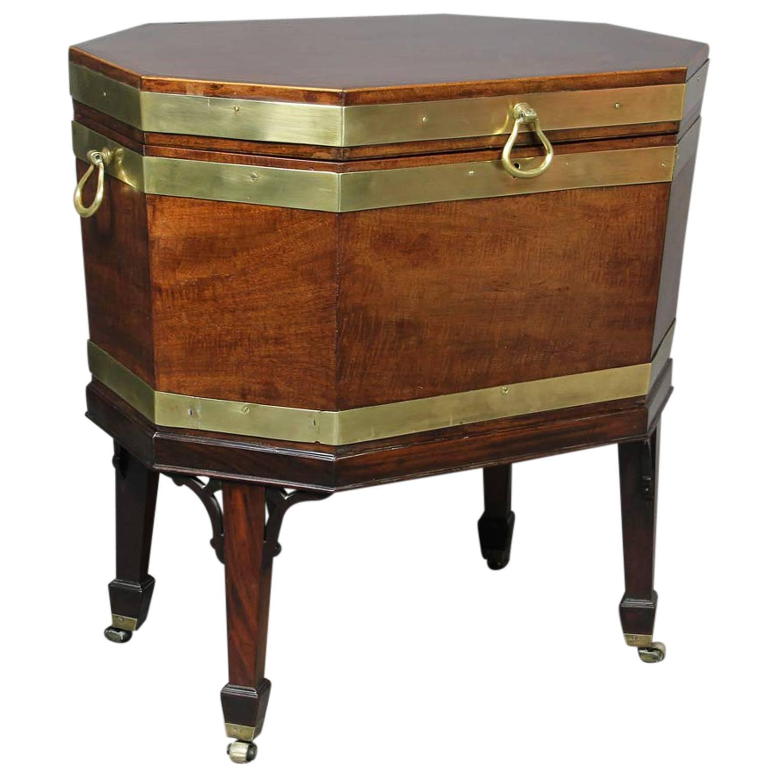 George III Mahogany and Brass Banded Cellerette
