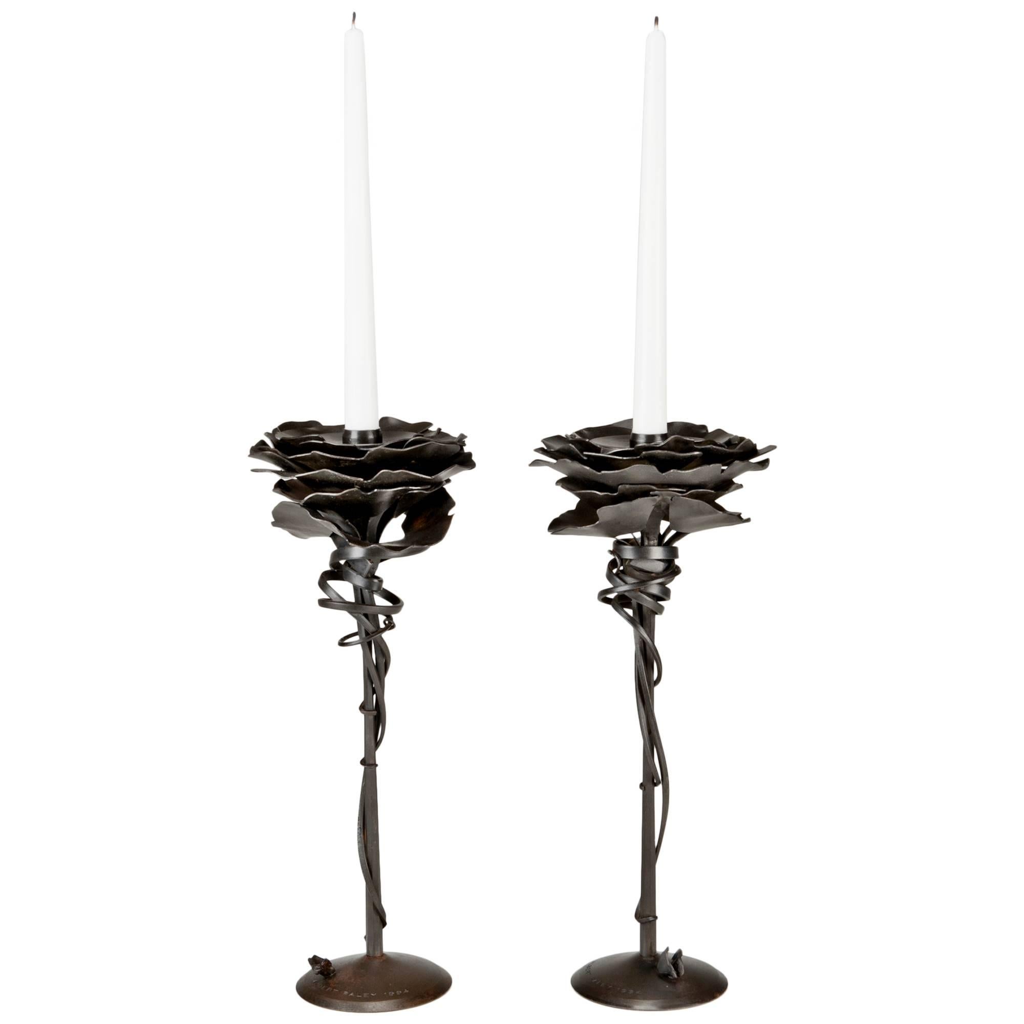 Gingko Candleholders by Albert Paley