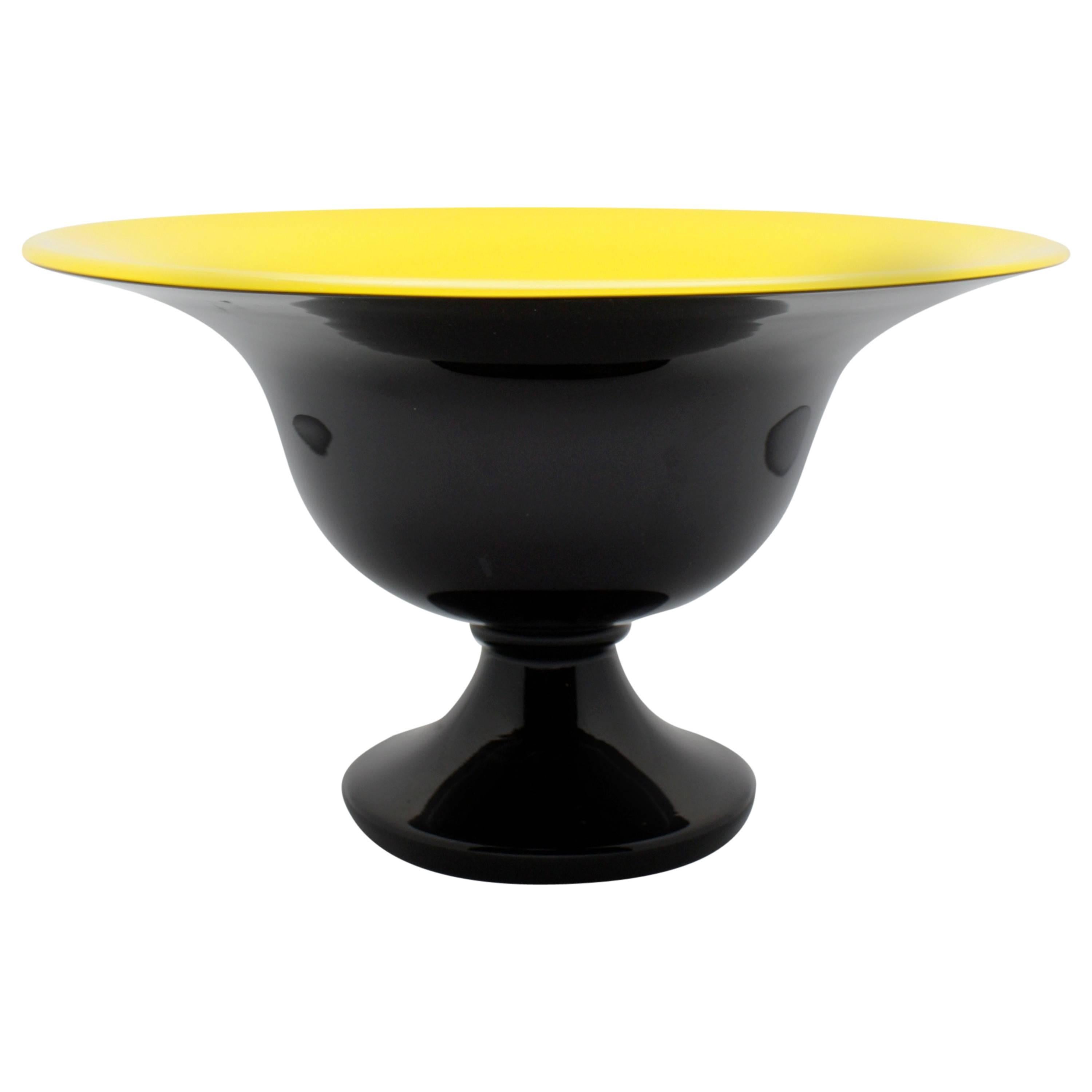 Loetz "Michael Powolny" Art Deco Yellow and Black Vase For Sale