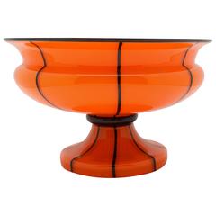 Loetz "Michael Powolny" Art Deco Orange and Black Compote/Urn