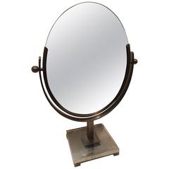 Rare Charles Hollis Jones Brushed Bronze Vanity Mirror