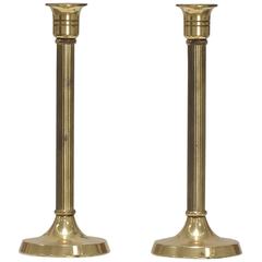 Vintage Pair of Solid Brass Candlesticks