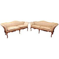 Pair of Italian Rococo Divani or Settees