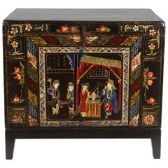 Chinese Painted Chest on Stand