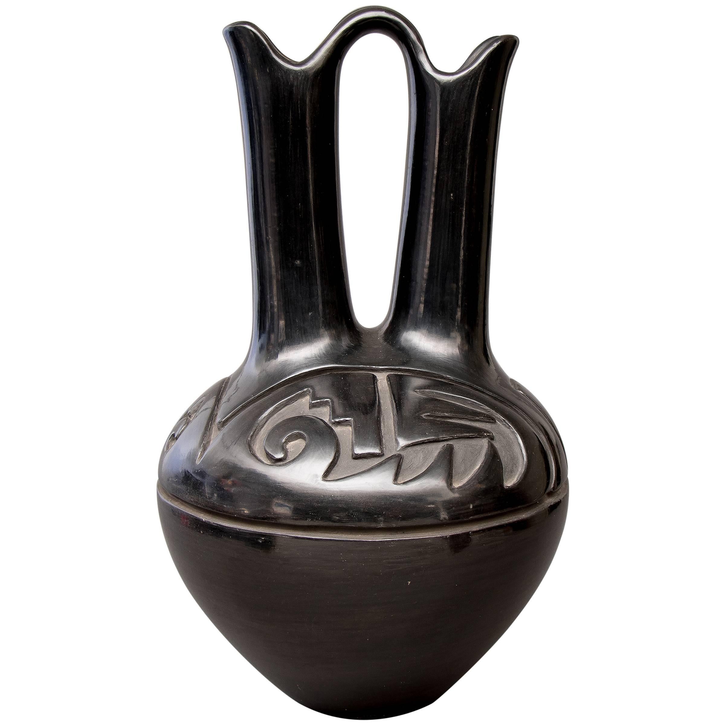 Large Southwestern Pottery Wedding Vase by Margaret Tafoya