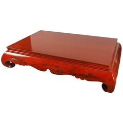 19th Century Very Large Red "Kang" Table