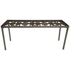 Used Stainless Steel Table or Bench, Neoclassical Design