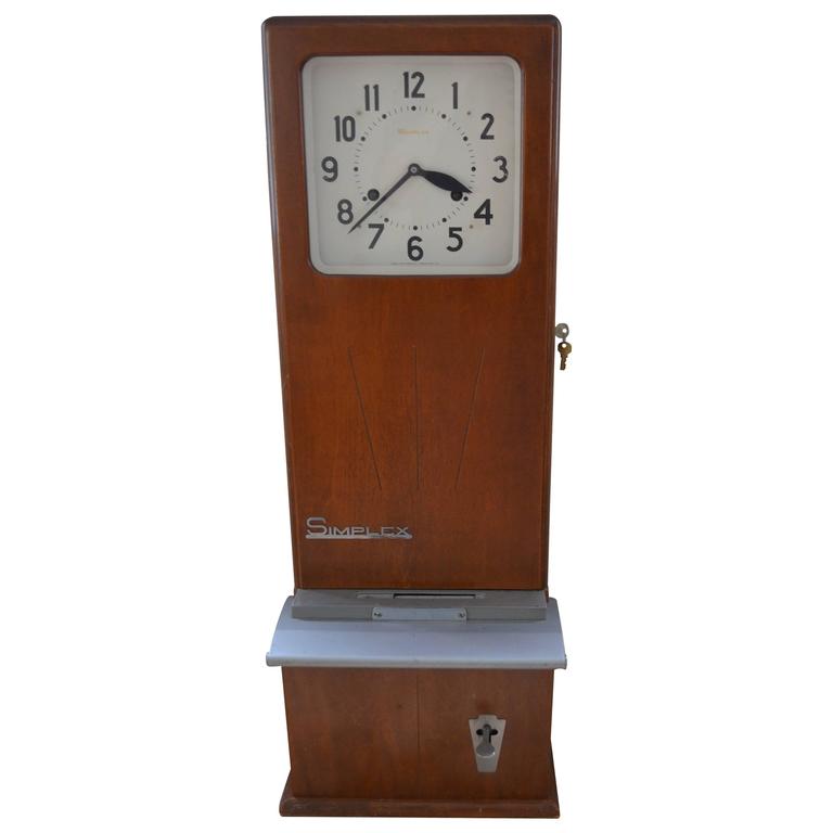 Clock by Simplex Used in Factory to Punch Time Cards at 1stdibs