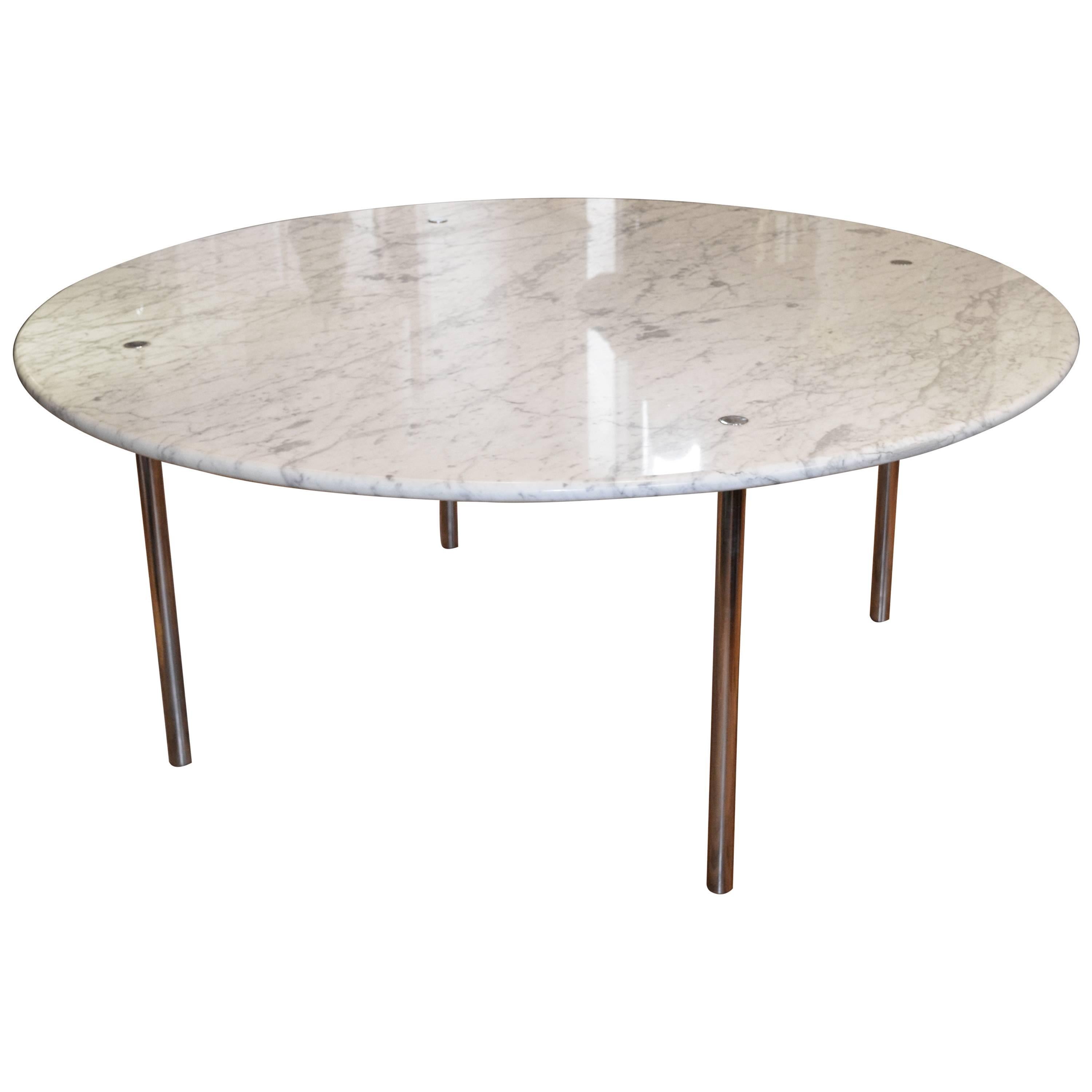 Monumental Round Marble Dining Table by Katavolos, Littell & Kelly for Laverne