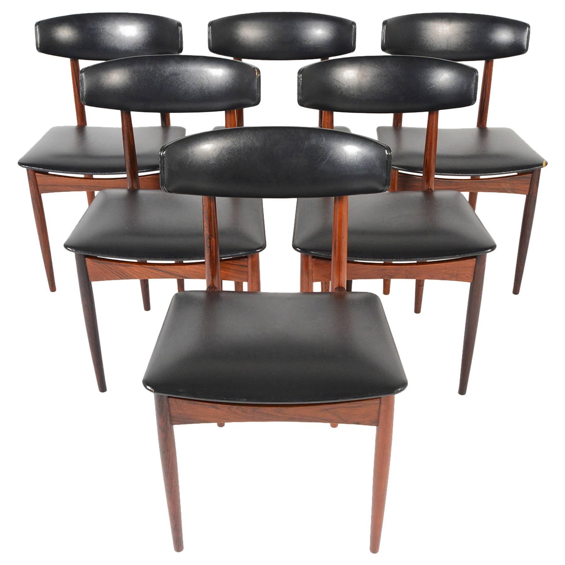 Set of Six Kofod-Larsen Style Rosewood Dining Chairs