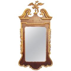 George III Style Mahogany and Parcel Gilt Mirror