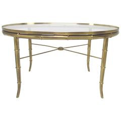 Hollywood Regency Italian Brass Coffee or Cocktail Table by Mastercraft