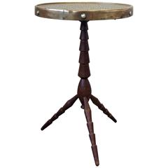 German Expressionist Brass-Top Side Table