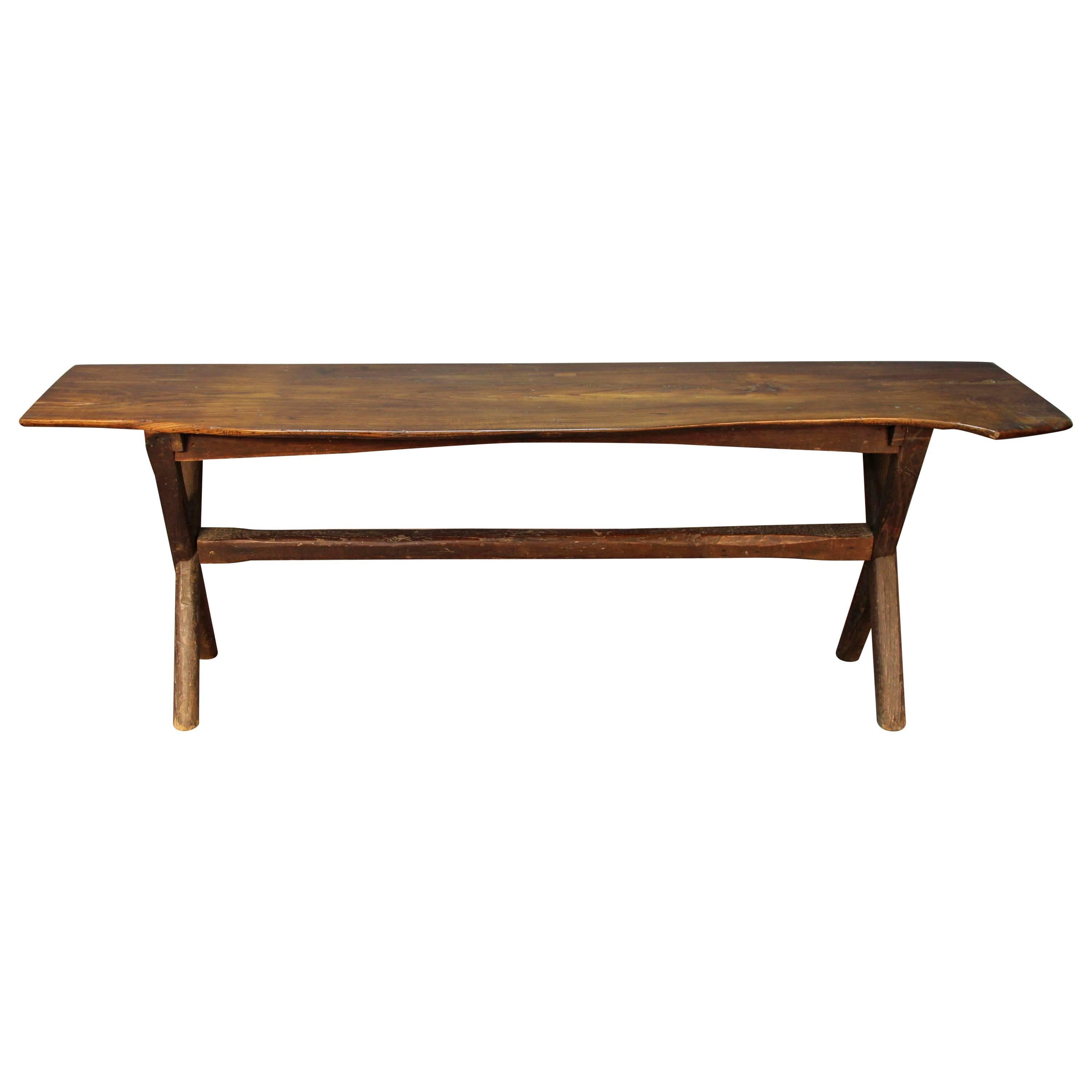 Live Edge Handmade Console Table For Sale