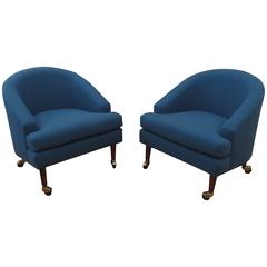 Pair of Barrel-Back Chairs in the Style of Kipp Stewart