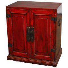 Chinese Red Lacquer Cabinet