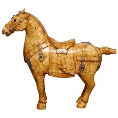 Vintage Chinese Tassellated Bone Horse