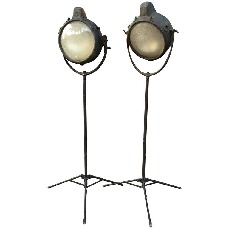 Industrial GE Copper Search Light Floor Lamp at 1stDibs