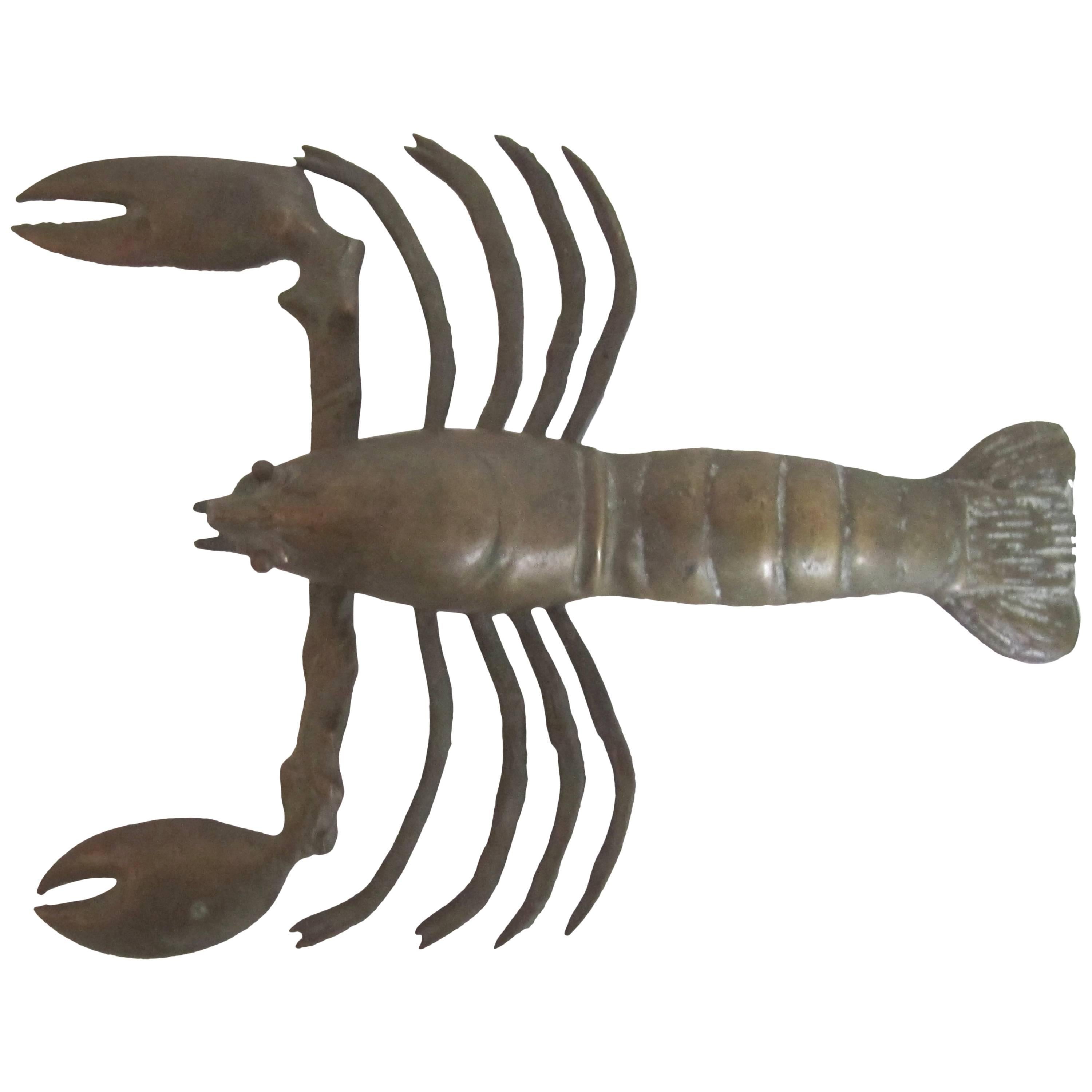 Brass Lobster Sculpture