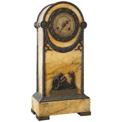 Antique Siena Marble Mantle Clock