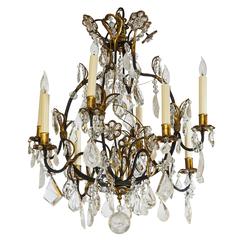 Antique French Rock Crystal Chandelier