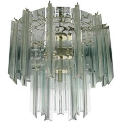 Beautiful Vintage Modern Lucite and Crystal Two-Tier Chandelier 8