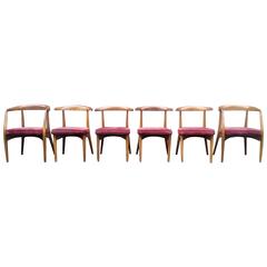 Used Rare Set of Six Lawrence Peabody Sculptural Dining Chairs